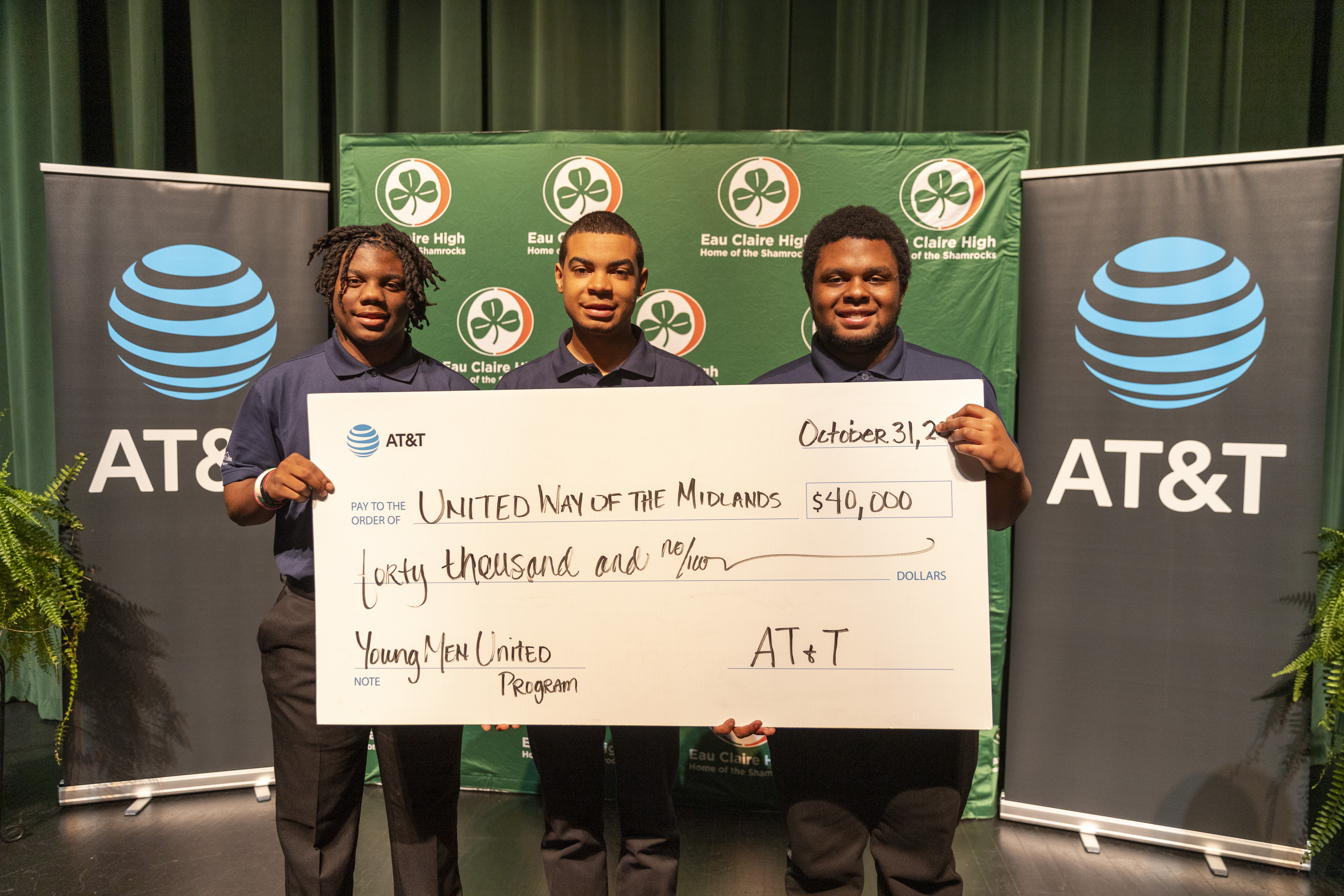 $40,000 check for Young Men United
